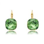 Cushion cut Swarovski Element crystal leverback drop earrings wholesale