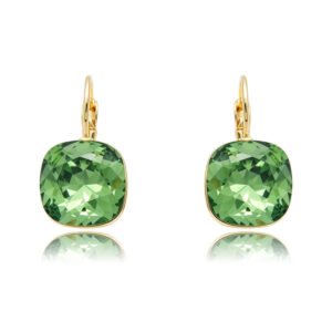 Cushion cut Swarovski Element crystal leverback drop earrings wholesale