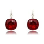 Cushion cut Swarovski Element crystal leverback drop earrings wholesale