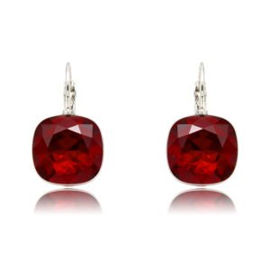 Cushion cut Swarovski Element crystal leverback drop earrings wholesale