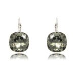 Cushion cut Swarovski Element crystal leverback drop earrings wholesale