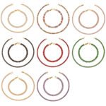 18K gold plated 316L stainless steel oval cut colorful cubic zirconia tennis chain necklace and bracelet set wholesale