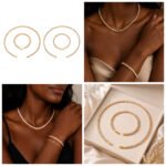 18K gold plated 316L stainless steel oval cut colorful cubic zirconia tennis chain necklace and bracelet set wholesale