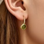 18K gold plated 316L stainless steel cushion square glass crystal drop earrings wholesale