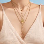 316L stainless steel abstract line face heart lariat and lion emblem pendant necklace collection wholesale