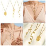 316L stainless steel abstract line face heart lariat and lion emblem pendant necklace collection wholesale