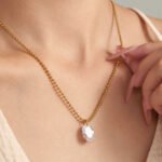 316L stainless steel cubic zirconia charm station necklace wholesale