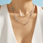 18K gold plated 316L stainless steel bezel set cubic zirconia station necklace wholesale