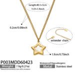 18K gold plated 316L stainless steel coastal ocean mother-of-pearl star, drop, and seashell enamel pendant necklace wholesale