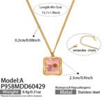 18K gold plated 316L stainless steel vintage 3D oil-drip enamel floral butterfly starfish cameo medallion pendant necklace wholesale