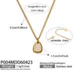 18K gold plated 316L stainless steel coastal ocean mother-of-pearl star, drop, and seashell enamel pendant necklace wholesale