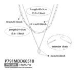 316L stainless steel double layer paperclip chain freshwater pearl pendant necklace wholesale