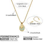 18K gold plated 316L stainless steel coastal ocean mother-of-pearl star, drop, and seashell enamel pendant necklace wholesale