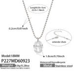 316L stainless steel cubic zirconia charm station necklace wholesale