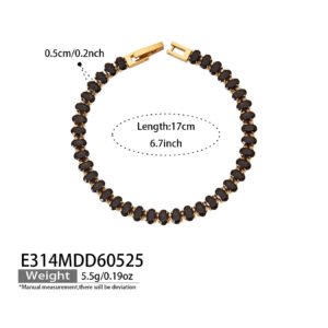 18K gold plated 316L stainless steel oval cut colorful cubic zirconia tennis chain necklace and bracelet set wholesale
