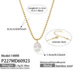 316L stainless steel cubic zirconia charm station necklace wholesale