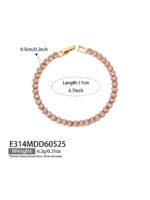 18K gold plated 316L stainless steel oval cut colorful cubic zirconia tennis chain necklace and bracelet set wholesale