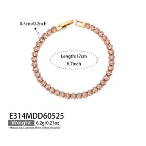 18K gold plated 316L stainless steel oval cut colorful cubic zirconia tennis chain necklace and bracelet set wholesale