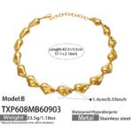 Gold and silver plated chunky irregular molten metal and baroque pearl statement necklace and bracelet set in stainless steel