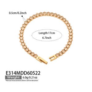 18K gold plated 316L stainless steel oval cut colorful cubic zirconia tennis chain necklace and bracelet set wholesale