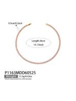 18K gold plated 316L stainless steel oval cut colorful cubic zirconia tennis chain necklace and bracelet set wholesale