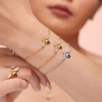 316L stainless steel enamel and cubic zirconia honeybee necklace earrings bracelet ring wholesale