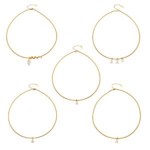 18K gold plated 316L stainless steel CZ snake collar choker necklace wholesale